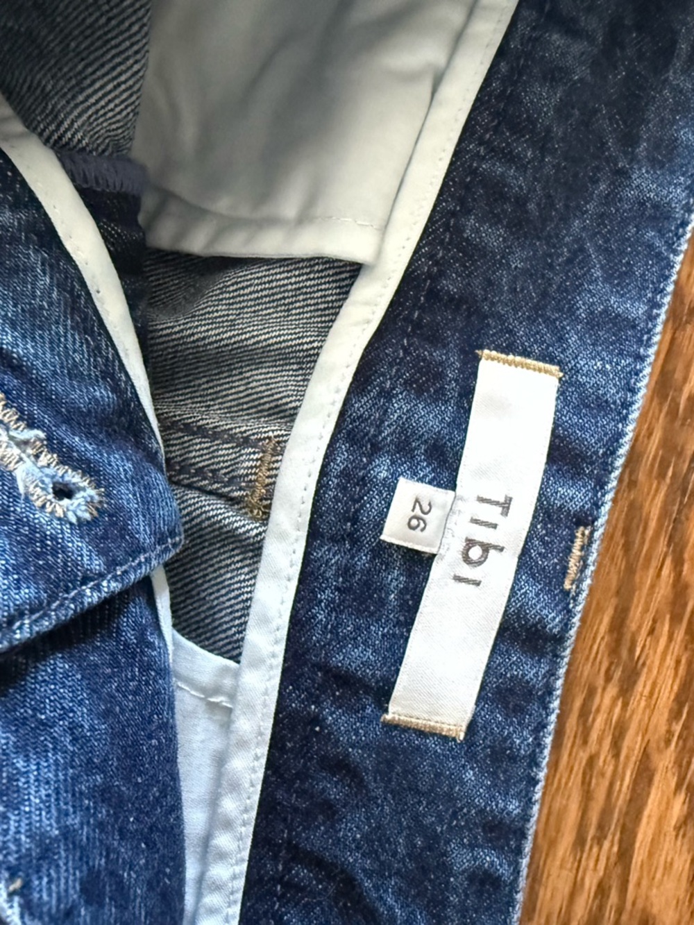 Tibi Spring Denim Triple Pleat NWOT 26S - Picture 2 of 6